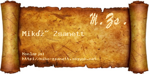 Mikó Zsanett névjegykártya